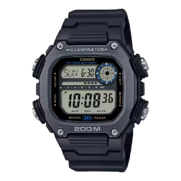 Casio Illuminator Black Silicone Strap Grey Dial Quartz Watch for Gents - DW-291HX-1AVDF