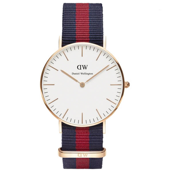 Daniel Wellington Classic Oxford Two-tone Nylon Strap White Dial Watch for Ladies - DW00100029