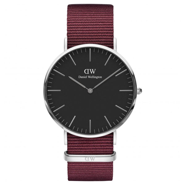Daniel Wellington Classic Roselyn Red Nato Strap Black Dial Watch for Ladies - DW00100270