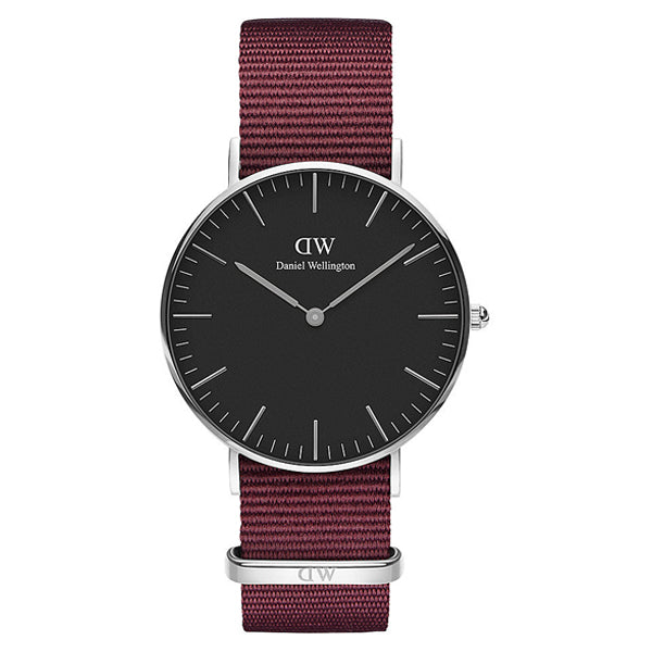 Daniel Wellington Classic Roselyn Red Nato Strap Black Dial Watch for Ladies - DW00100274