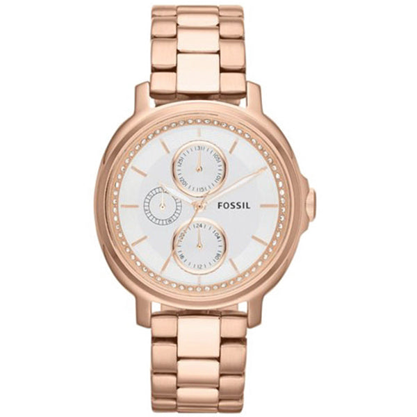 Fossil Chelsey Rose Gold Stainless Steel Silver Dial Quartz Watch for Ladies - ES3353