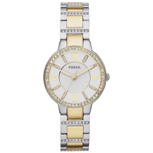 Fossil Virginia Two-tone Stainless Steel Silver Dial Quartz Watch for Ladies - ES3503