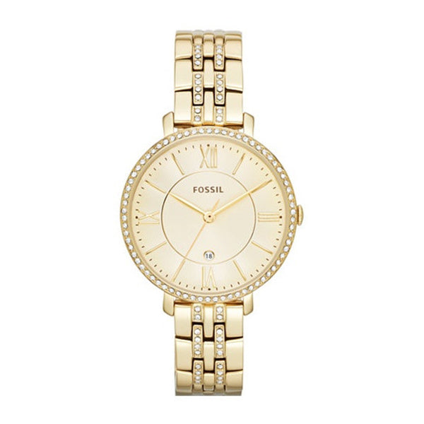 Fossil Jacqueline Gold Stainless Steel Gold Dial Quartz Watch for Ladies - ES3547