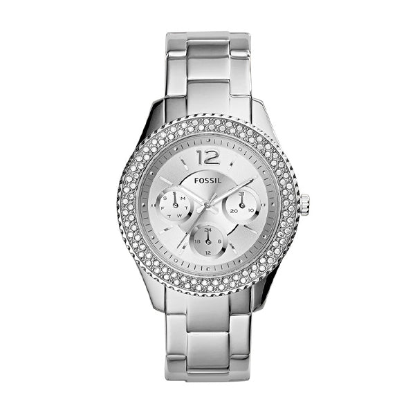 Fossil Stella Silver Stainless Steel Silver Dial Quartz Watch for Ladies - ES3588