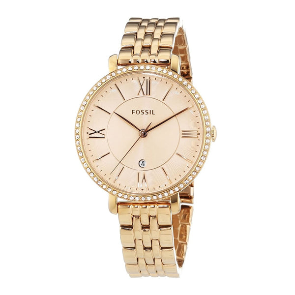 Fossil Jacqueline Gold Stainless Steel Gold Dial Quartz Watch for Ladies - ES3632