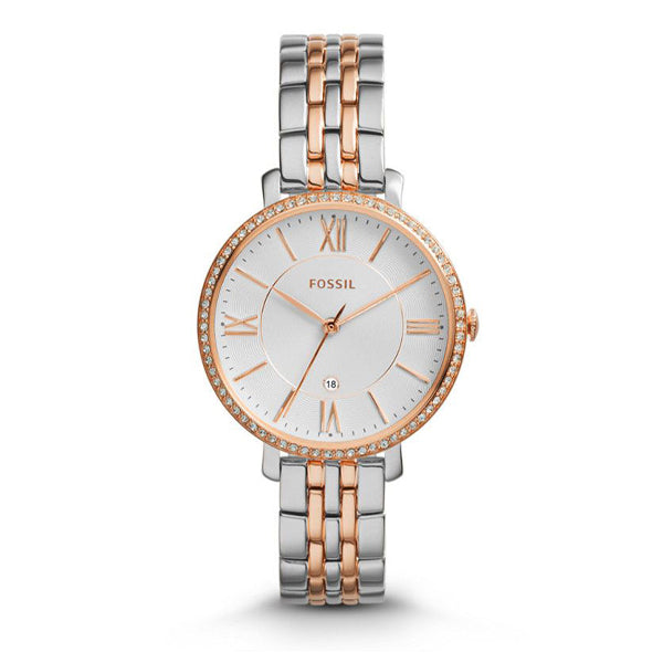 Fossil Jacqueline Two-tone Stainless Steel White Dial Quartz Watch for Ladies - ES3634