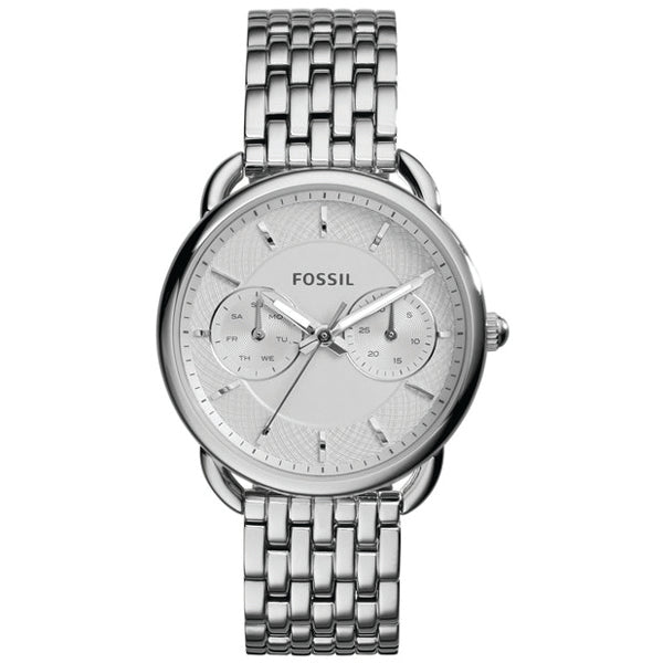 Fossil Tailor Silver Stainless Steel Silver Dial Quartz Watch for Ladies - ES3712