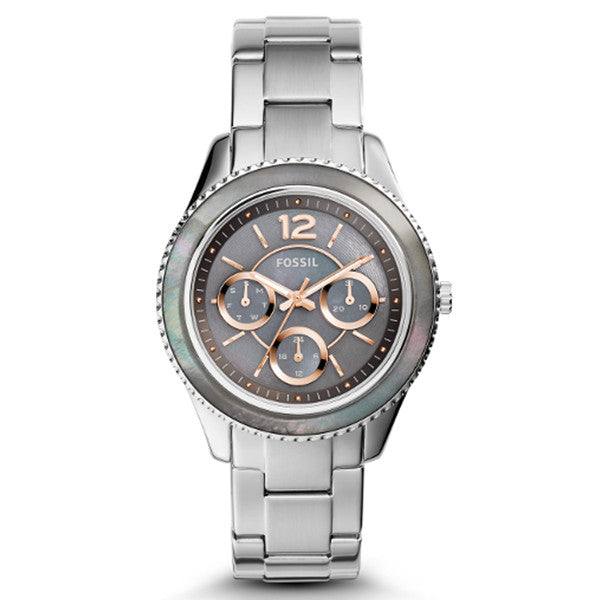 Fossil Stella Silver Stainless Steel Multicolor Dial Quartz Watch for Ladies - ES3891