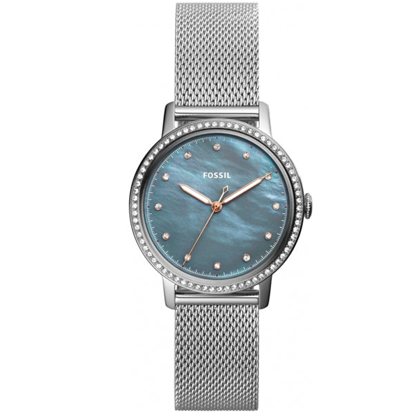 Fossil Neely Silver Stainless Steel Mother of pearl Dial Quartz Watch for Ladies - ES4313