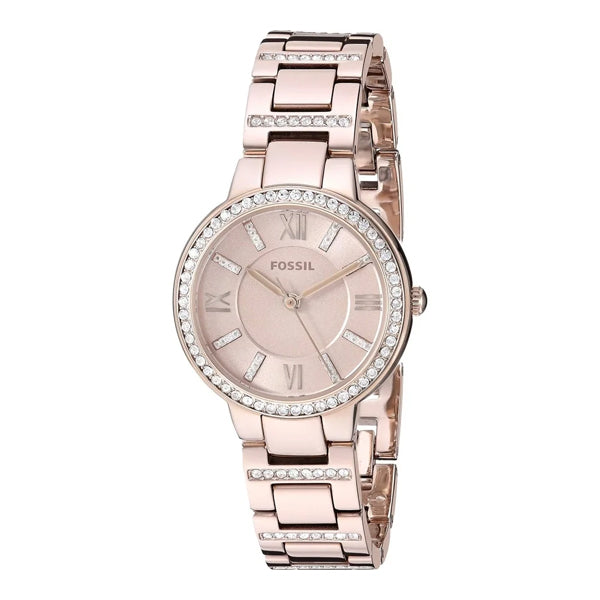 Fossil Virginia Pink Stainless Steel Pink Dial Quartz Watch for Ladies - ES4482