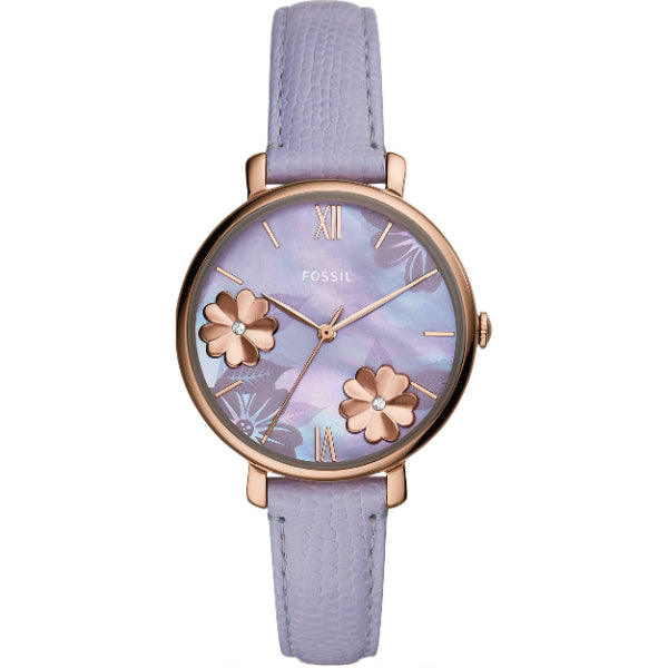 Fossil Jacqueline Lavender Leather Strap Purple Dial Quartz Watch for Ladies - ES4814