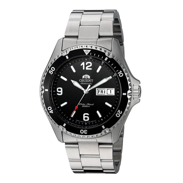 Orient Mako II Silver Stainless Steel Black Dial Automatic Watch for Gents - FAA02001B9