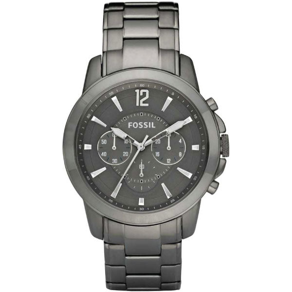 Fossil Grant Silver Stainless Steel Grey Dial Chronograph Quartz Watch for Gents - FS4584