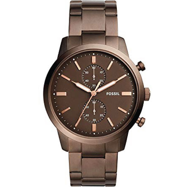 Fossil Townsman Brown Stainless Steel Brown Dial Chronograph Quartz Watch for Gents - FS5347