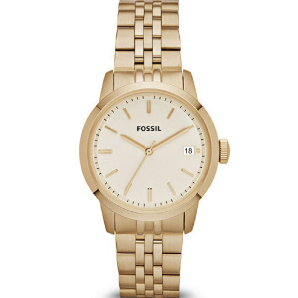 Fossil Townsman Gold Stainless Steel Gold Dial Quartz Unisex Watch - FS4821