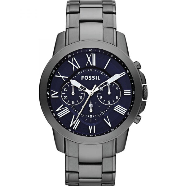 Fossil Grant Black Stainless Steel Black Dial Chronograph Quartz Watch for Gents - FS4831
