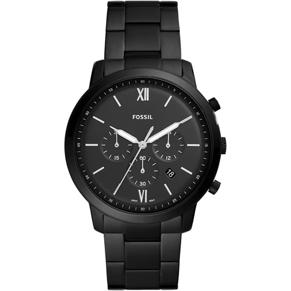 Fossil Neutra Black Stainless Steel Black Dial Chronograph Quartz Watch for Gents - FS5474