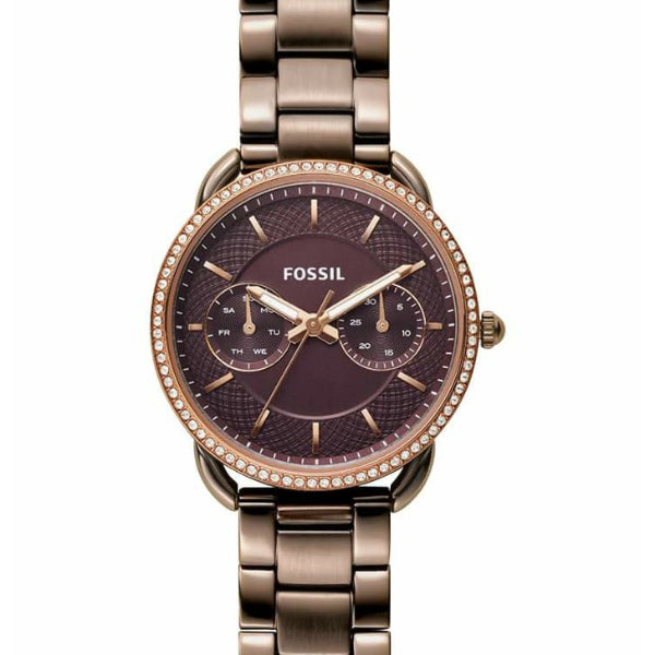 Fossil Tailor Multifunction Brown Stainless Steel Brown Dial Quartz Watch for Ladies - ES4258