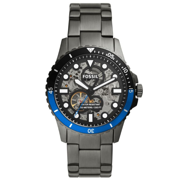 Fossil FB-01 Gunmetal Stainless Steel Black Dial Automatic Watch for Gents - ME3201