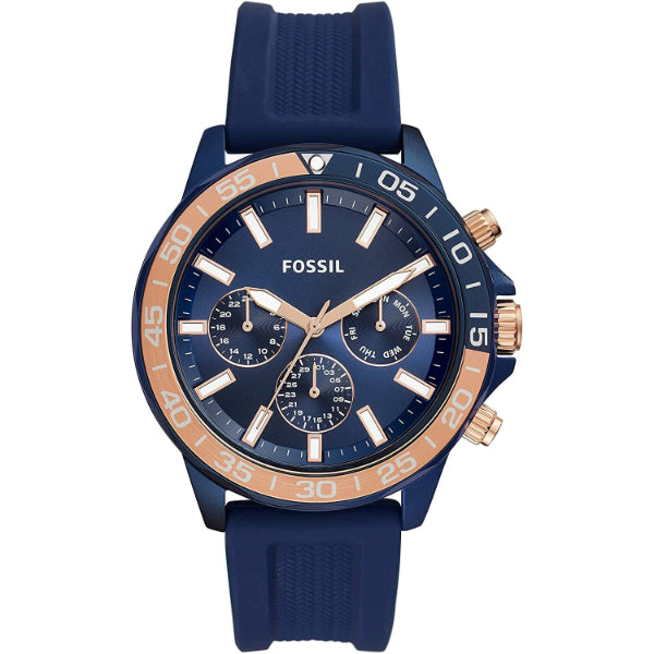 Fossil Bannon Multifunction Blue Silicone Strap Blue Dial Chronograph Quartz Watch for Gents - BQ2498