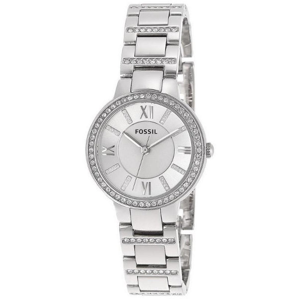 Fossil Virginia Silver Stainless Steel Silver Dial Quartz Watch for Ladies - ES3282