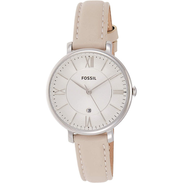 Fossil Jacqueline Beige Leather Strap Mother Of Pearl Dial Quartz Watch for Ladies - ES3793