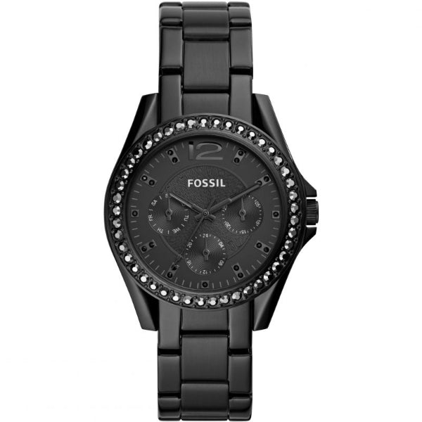 Fossil Riley Multifunction Black Stainless Steel Black Dial Quartz Watch for Ladies - ES4519