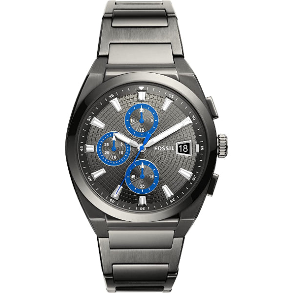 Fossil Everett Grey Stainless Steel Grey Dial Chronograph Quartz Watch for Gents - FS5830