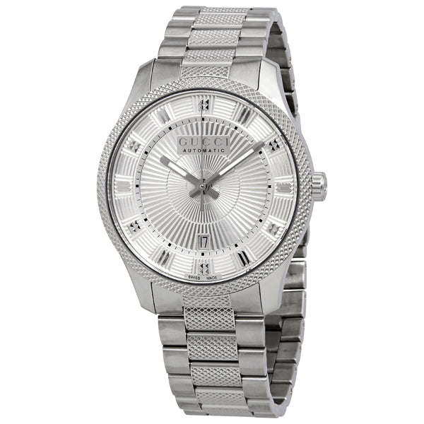 Gucci G-Timeless Eryx Silver Stainless Steel Silver Dial Automatic Watch for Gents - GUCCI YA 126339