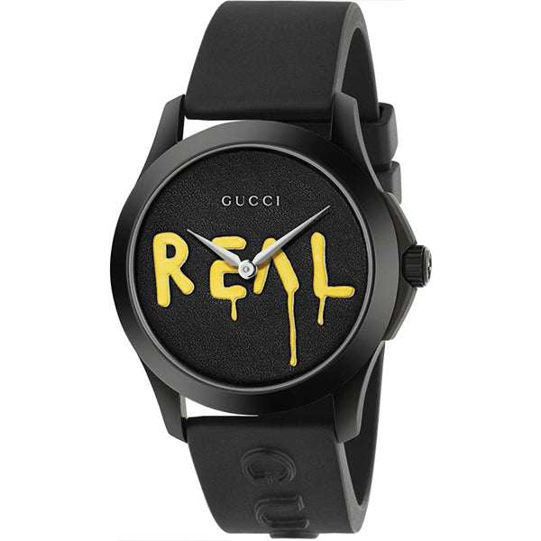 Gucci Ghost G-Timeless Black SIlicone Black Dial Quartz Watch for Gents- GUCCI YA1264017