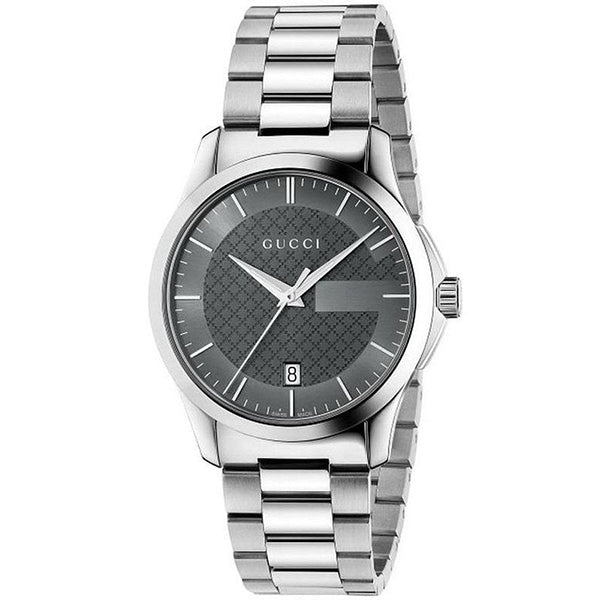 Gucci G-Timeless Silver Stainless Steel Grey Dial Quartz Watch for Unisex- GUCCI YA126441