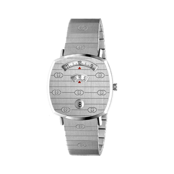 Gucci Grip Silver Stainless Steel Silver Dial Quartz Watch for Ladies - GUCCI YA 157401