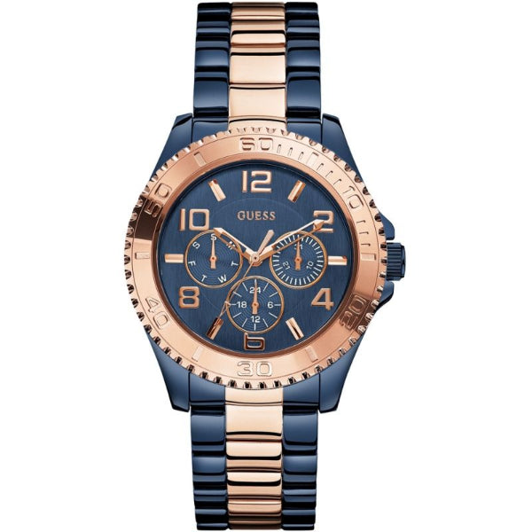 Guess BFF Multifunction Two-tone Stainless Steel Blue Dial Quartz Watch for Ladies - W0231L6