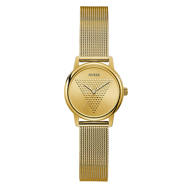 Guess Micro Imprint Gold Stainless Steel Gold Dial Quartz Watch for Ladies - GW0106L2
