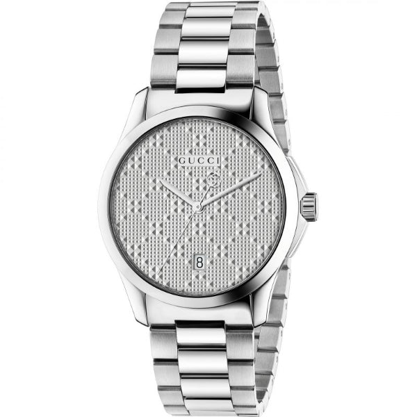 Gucci G-Timeless Silver Stainless Steel Silver Dial Quartz Watch for Gents - YA 126459