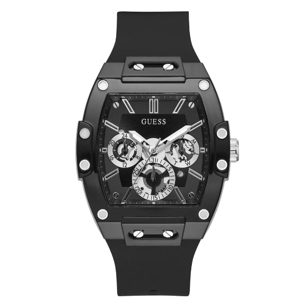 Guess Phoenix Black Silicone Strap Black Dial Quartz Watch for Gents - GW0203G3