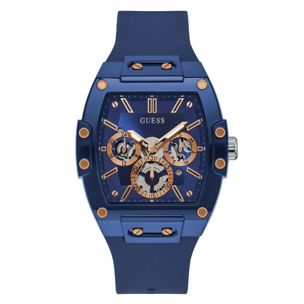 Guess Phoenix Blue Silicone Strap Blue Dial Quartz Watch for Gents - GW0203G7