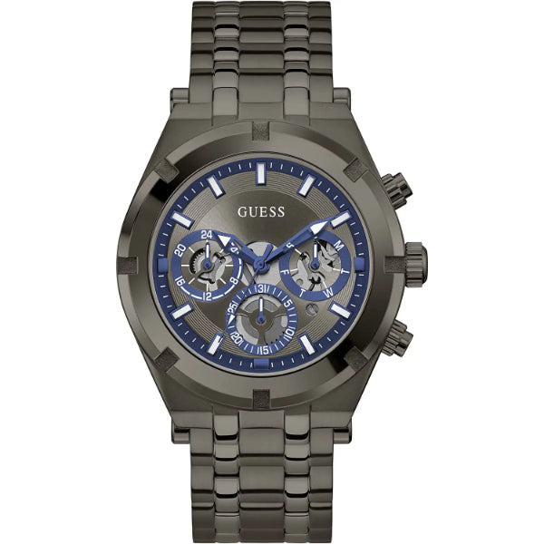 Guess Continental Gunmetal Stainless Steel Gunmetal Dial Chronograph Quartz Watch for Gents - GW0260G3