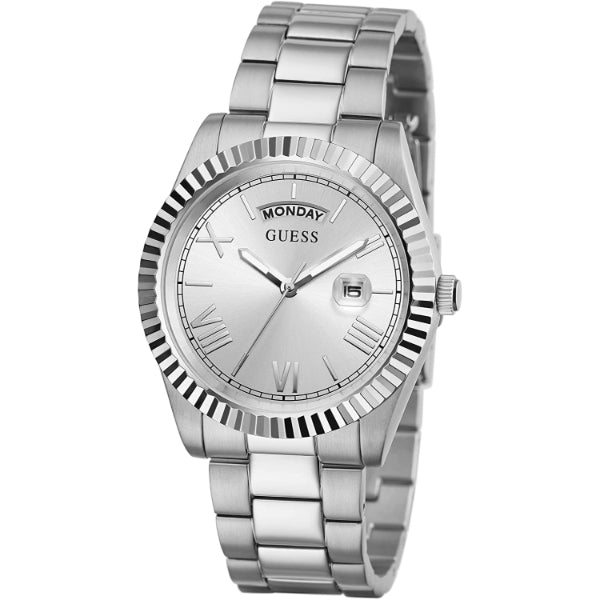 Guess Connoisseur Silver Stainless Steel Silver Dial Quartz Watch for Gents - GW0265G6