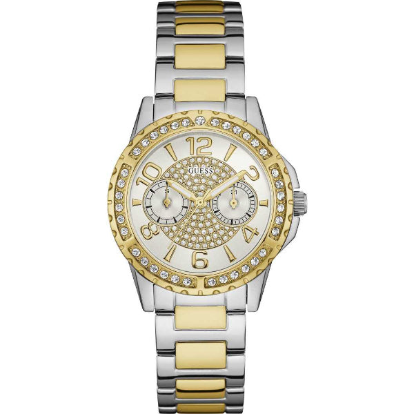 Guess Sassy Two-tone Stainless Steel Silver Dial Quartz Watch for Ladies - W0705L4