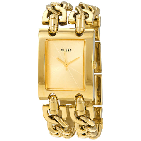 Guess Heavy Metal Gold Stainless Steel Gold Dial Quartz Watch for