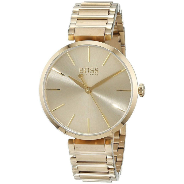 HUGO BOSS Allusion Gold Stainless Steel Gold Dial Quartz Watch for Ladies - 1502415