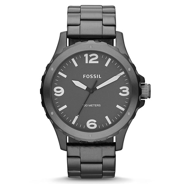 Fossil Nate Grey Stainless Steel Grey Dial Quartz Watch for Gents - JR1457