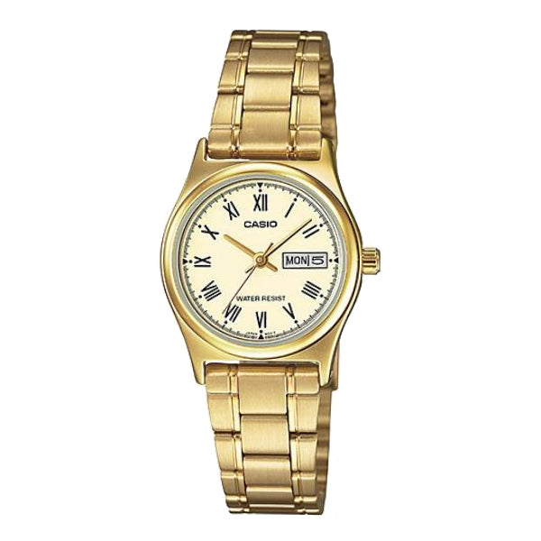 Casio Gold Stainless Steel Gold Dial Quartz Watch for Ladies - LTP- V006GLQ-9BUDF