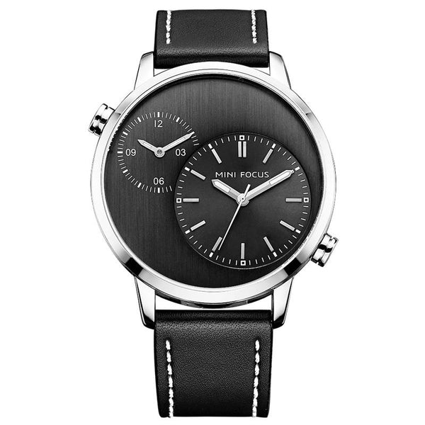 Mini Focus Blue Leather Strap Blue Dial Quartz Watch for Gents - MF0035G-05