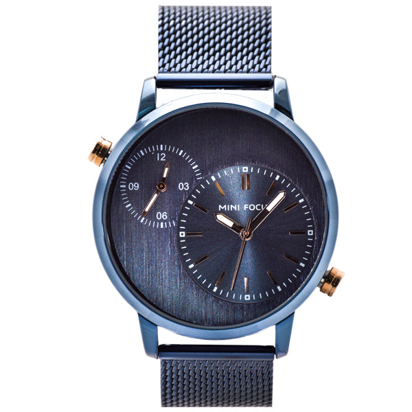 Mini Focus Blue Mesh Bracelet Blue Dial Quartz Watch for Gents - MF0035G-09