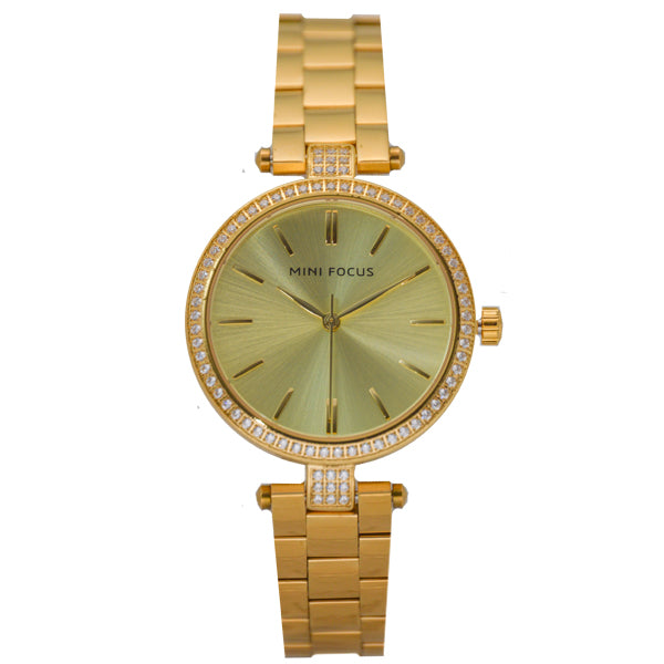 Mini Focus Gold Stainless Steel Gold Dial Quartz Watch for Ladies - MF0039L-04