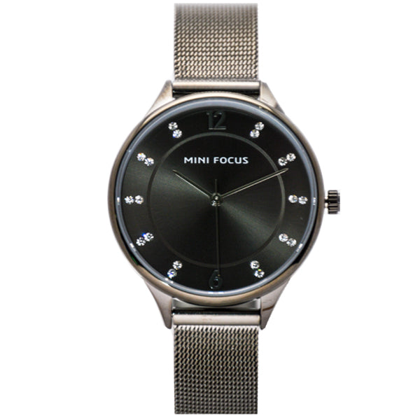 Mini Focus Black Mesh Bracelet Black Dial Quartz Watch for Ladies - MF0045L-04