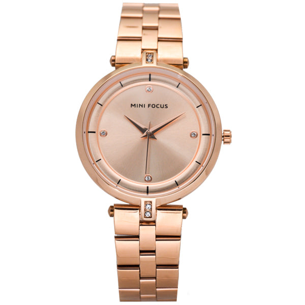 Mini Focus Rose Gold Stainless Steel Rose Gold Dial Quartz Watch for Ladies - MF0120L-01
