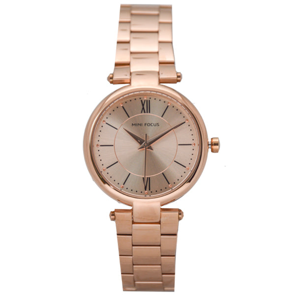 Mini Focus Rose Gold Stainless Steel Rose Gold Dial Quartz Watch for Ladies - MF0189L-04